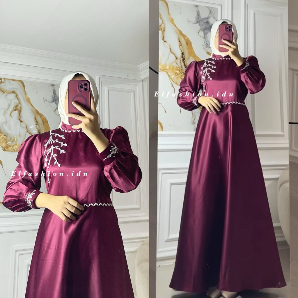 Aulia dress payung lebar gamis terbaru by elfashion