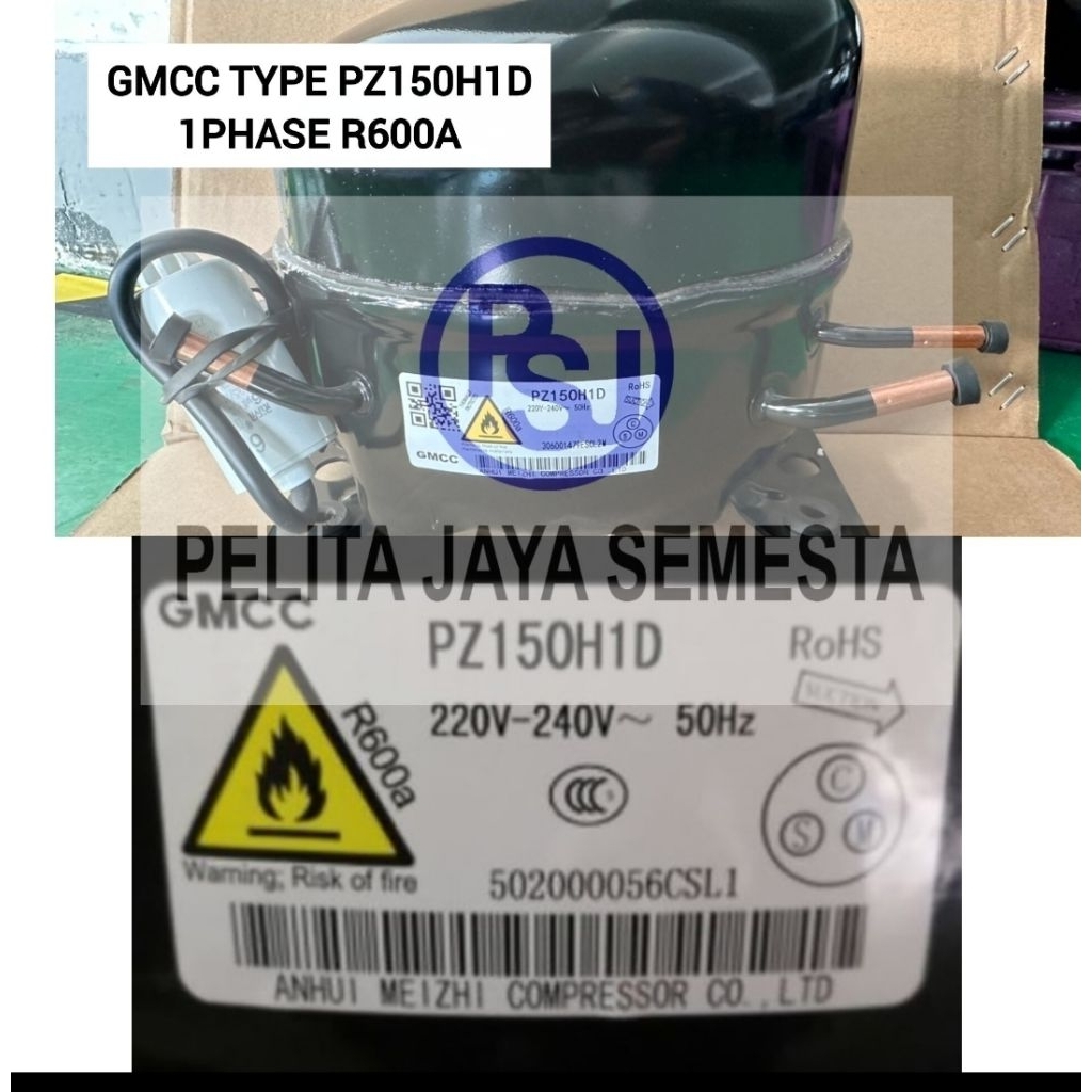 Kompresor Freezer GMCC PZ150H1D / Compressor GMCC PZ150H1D / 1PHASE R600A / PZ150H1D