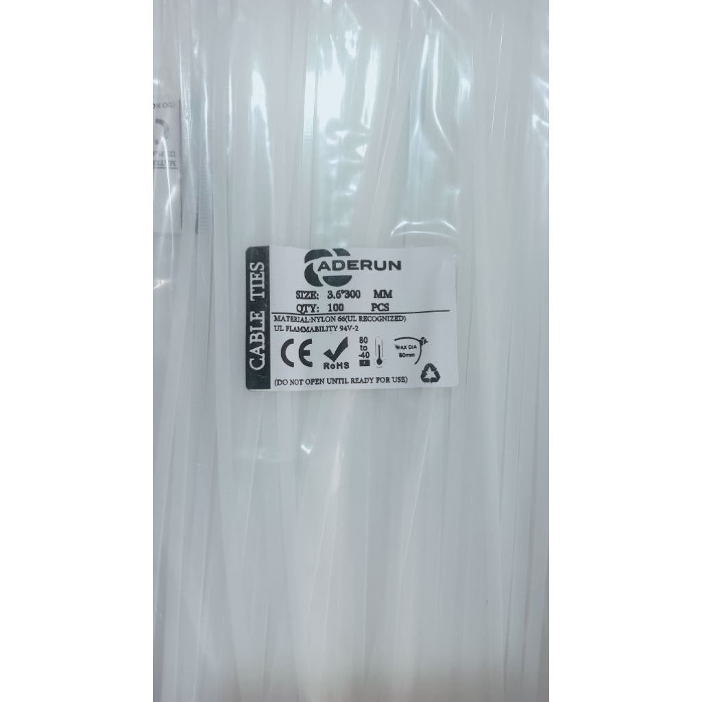 Kabel Ties 3.6x300 Aderun / Kabel ties putih 3.6x300