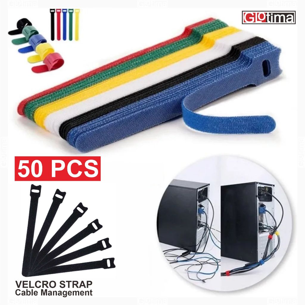 Kabel Cable Ties Tis Velkro Strap Prepet Pakai Ulang Reusable Pengikat Kabel Velkro