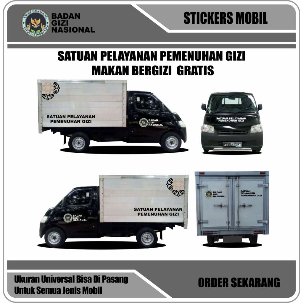 Stiker Mobil  BGN makan gratis Stiker full box bgn