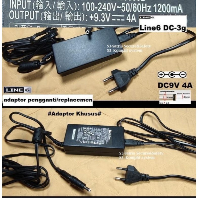 Adaptor DC 9Volt Power supply 9v 4A adaptor khusus Line6 DC3g adapter Line 6 POD HD500 HD300 HD400 d