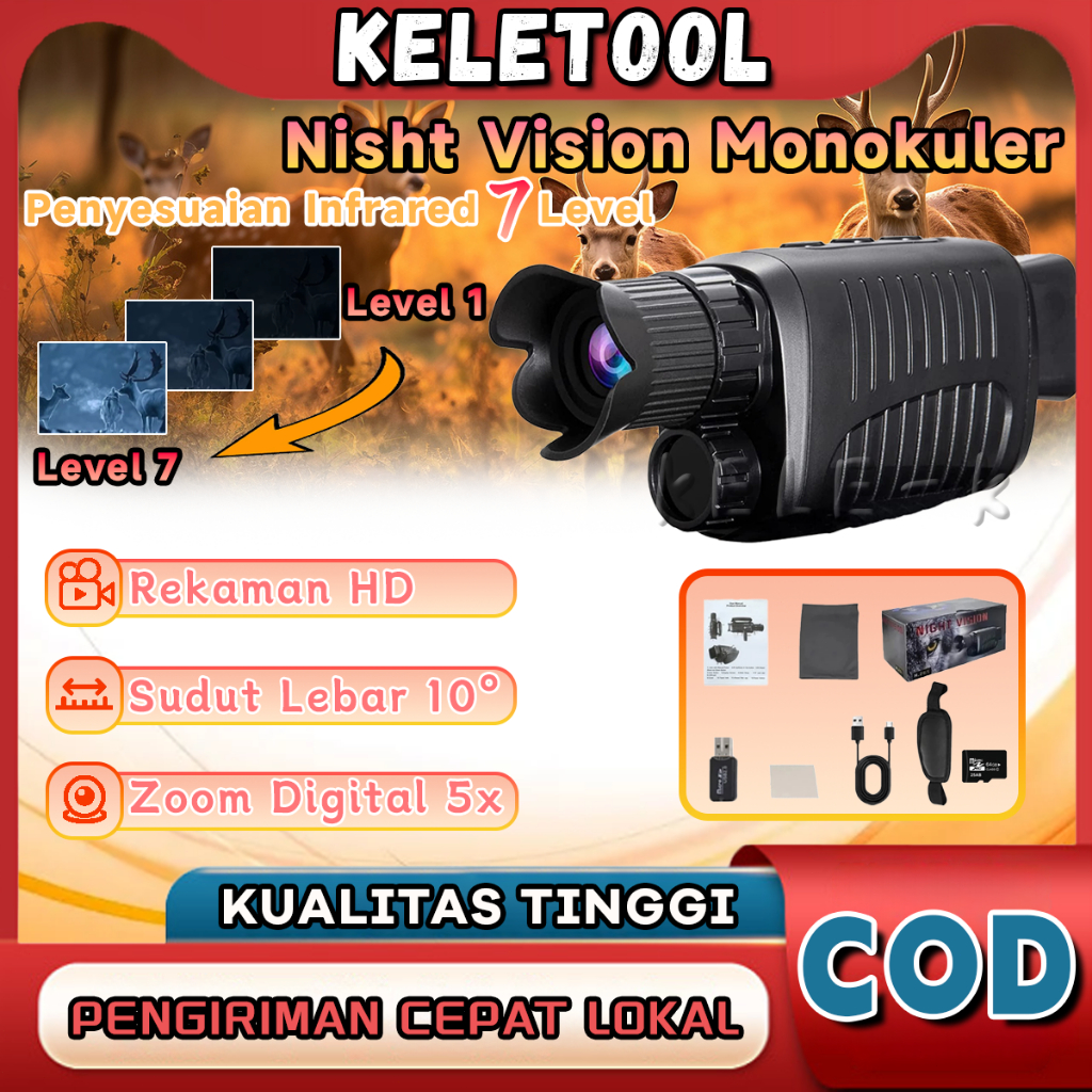 night vision 5X NV Teropong inframerah digital zoom Teropong inframerah Perangkat Monokuler camera t