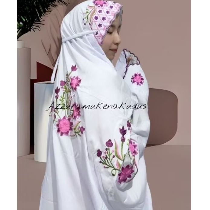 MUKENA DEWASA TERUSAN MOTIF BUNGA TERATAI