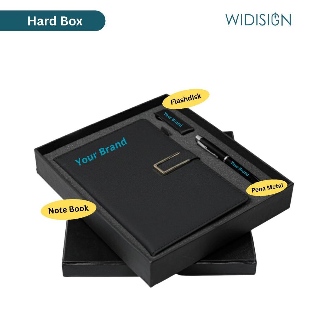 Cetak Hardbox Seminar Kit Merchandise Custom Notebook Flashdisk