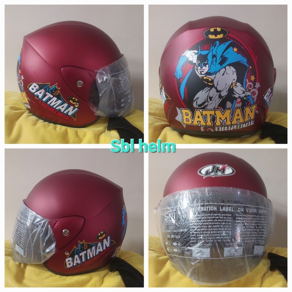 HELM ANAK ANAK MERK JM JUNIOR COP GAMBAR /MOTIF CEWEK COWOK BAGUS BAGUS SNI STANDART NASIONAL INDONE