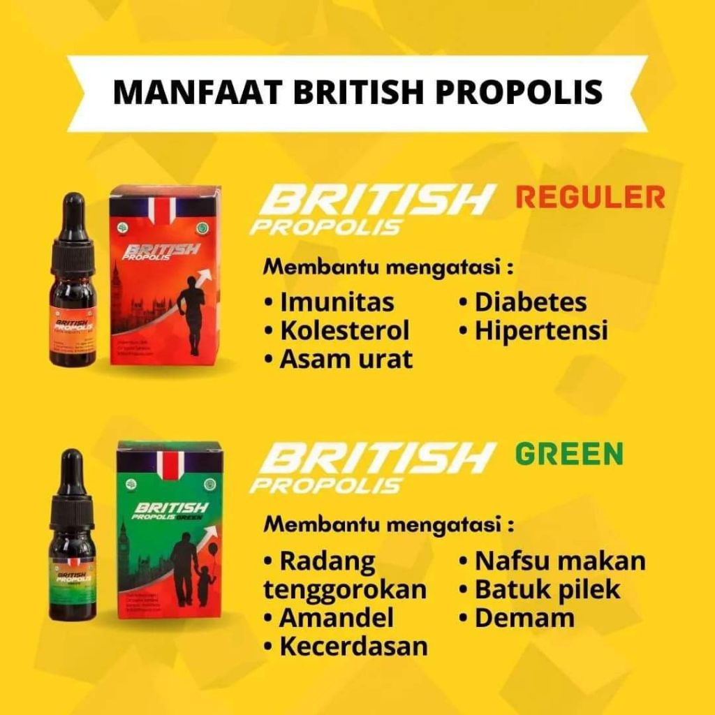 BRITISH PROPOLIS 100% ORIGINAL PAKET HEMAT ISI 10 BOTOL FREE 1 SKINCARE BELGIE PRO