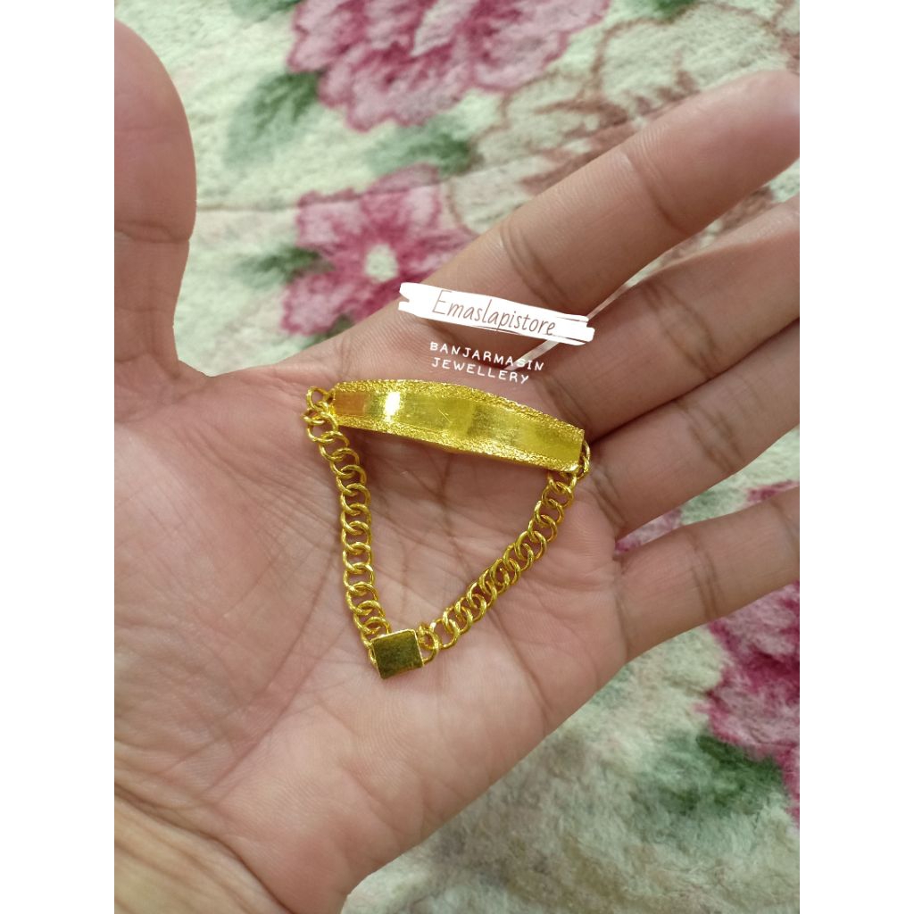 Gelang Mini Coco Plat Layar Pasir Lapis Emas 999 Banjar