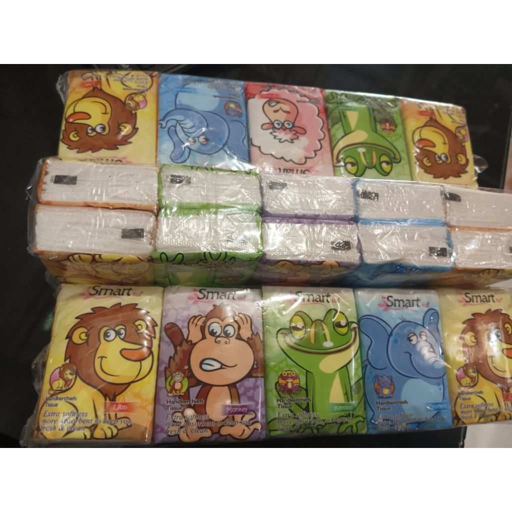 tissue smart 1slop 10pcs /tissue be smartiss karakter hewan 10pcs