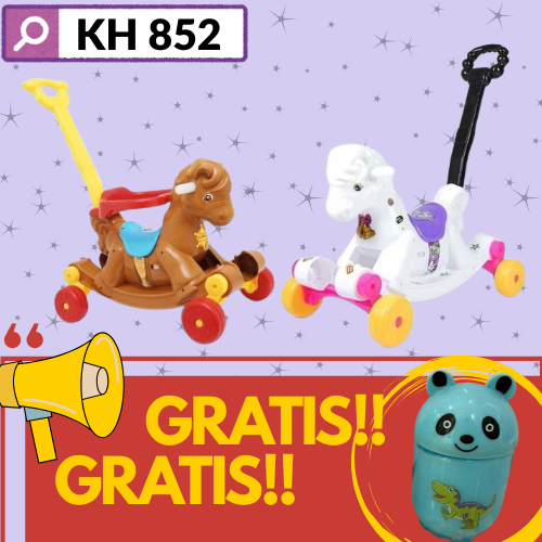 KH 582 - Mainan Anak Kuda Goyang - Mainan Kuda Dorong