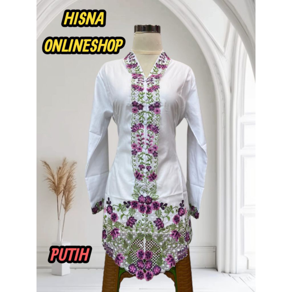 Atasan Kebaya Encim Terbaru/Encim Motif Bunga Jumbo/Kebaya Wisuda/Encim Seragam Kerja