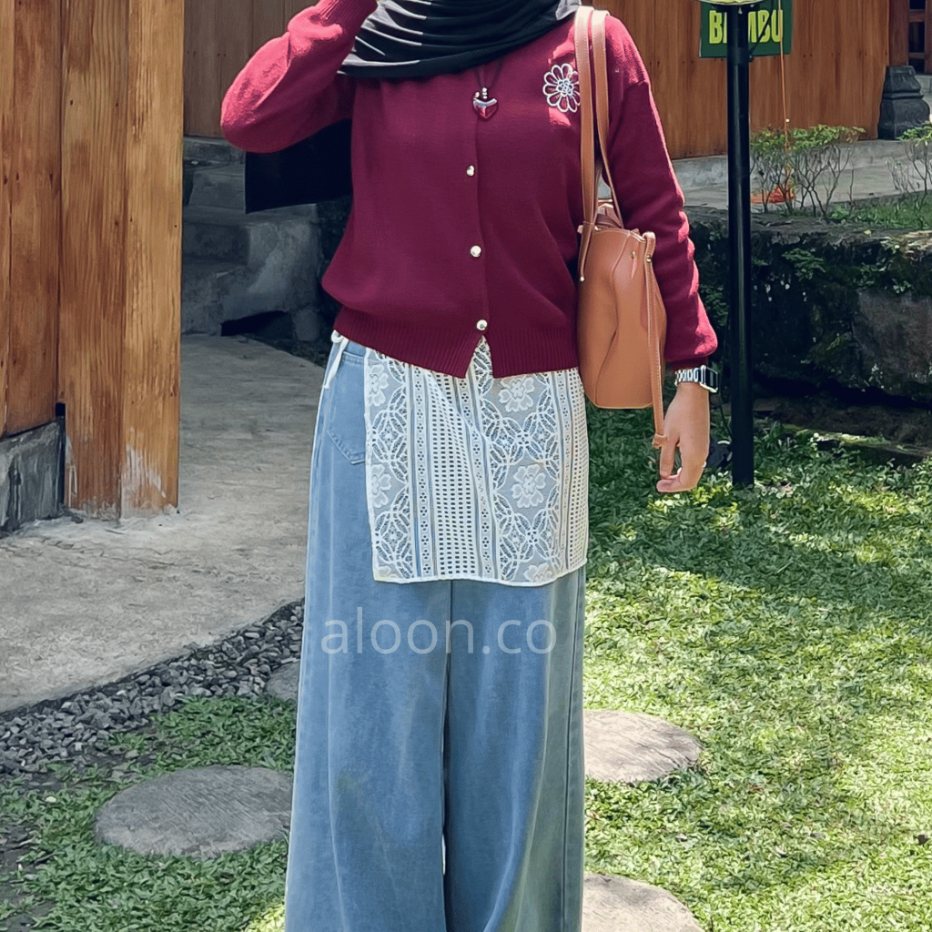 Rumi Lace Skirt Korean Style - Layering Skirt OOTD Rok Wanita Remaja