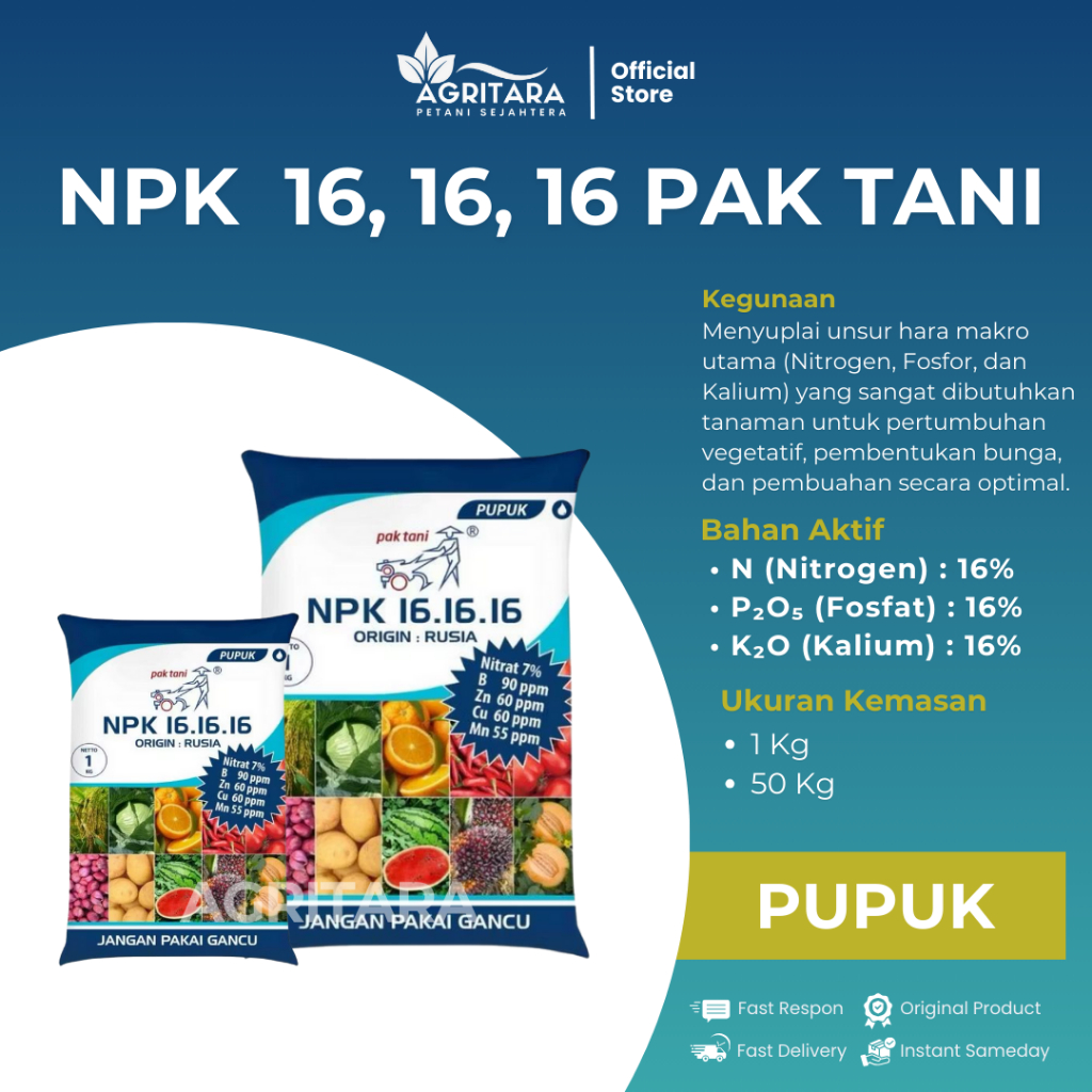 NPK 16.16.16 PAK TANI 50 Kg
