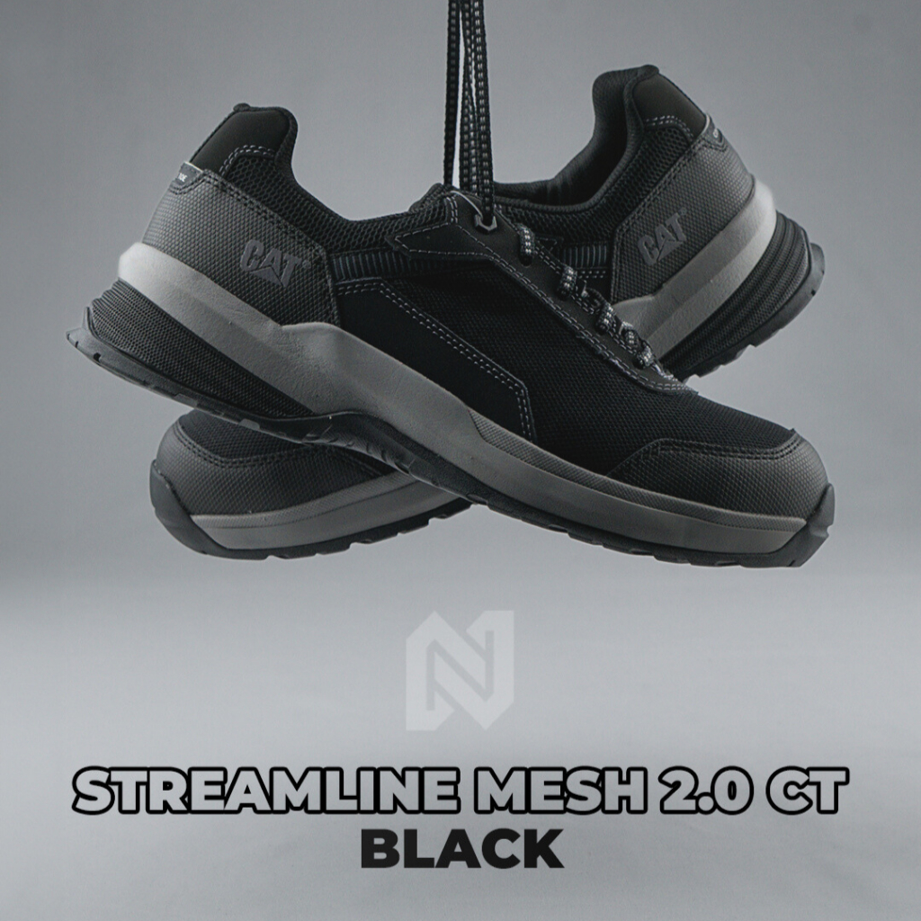Sepatu Safety Caterpillar streamline Mesh 2.0 Composite Toe Black Original ASTM Standard