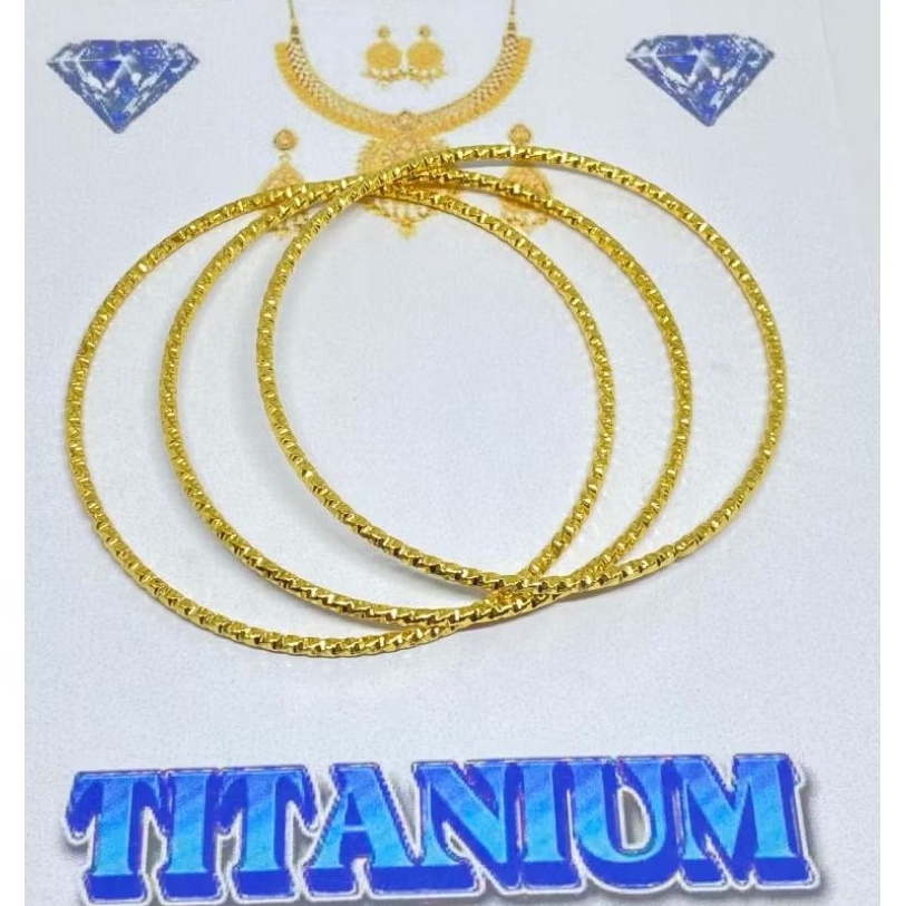 gelang keroncong wanita dewasa motif ukir bahan titanium anti luntur