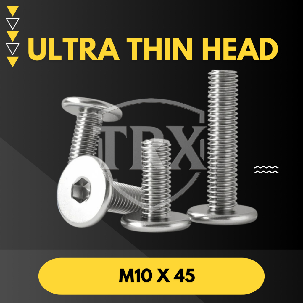 BAUT L M10x45 ULTRA THIN HEAD STAINLESS STEEL