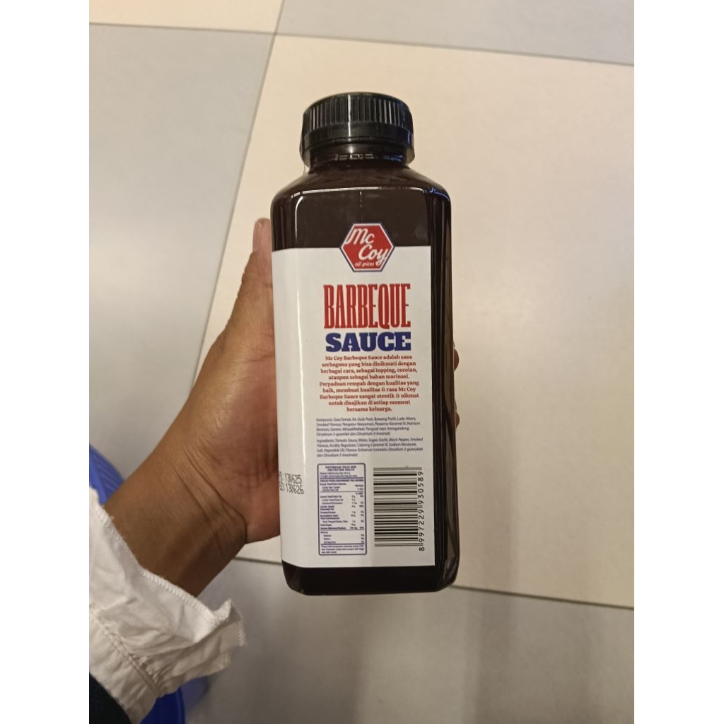 mc coy bbq sauce 625gr sauce barbeque