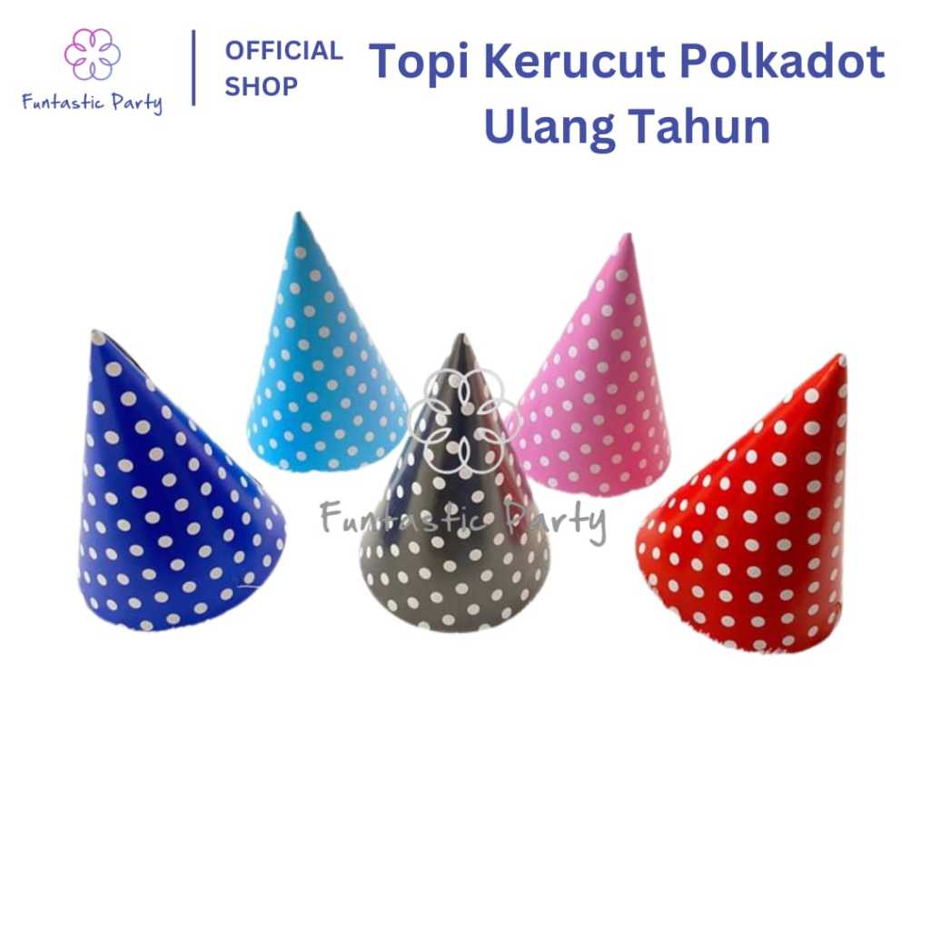 Topi Kerucut Polkadot Ulang Tahun / Topi Kerucut Polkadot Ulang Tahun
