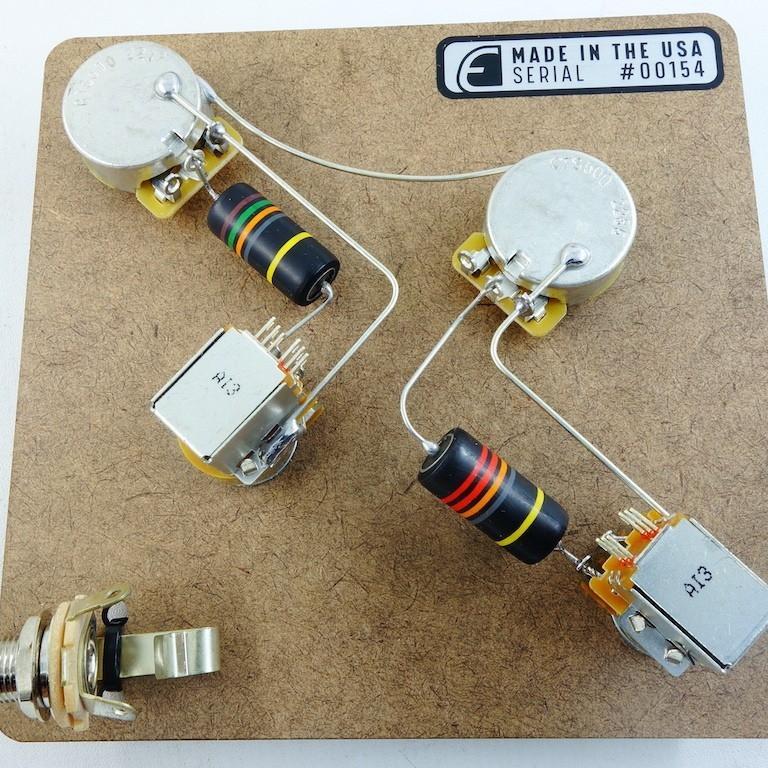 pre wired emerson model PRS 4 knob with pushpull prewired original wiring set gitar