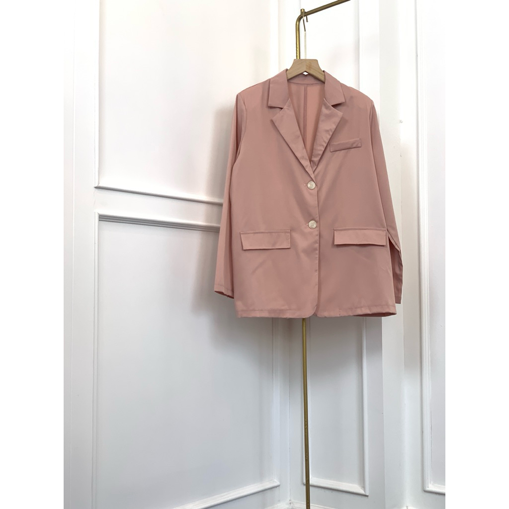 #2138 Blazer Wanita Lengan Panjang Tanpa Puring Kerah Kupu