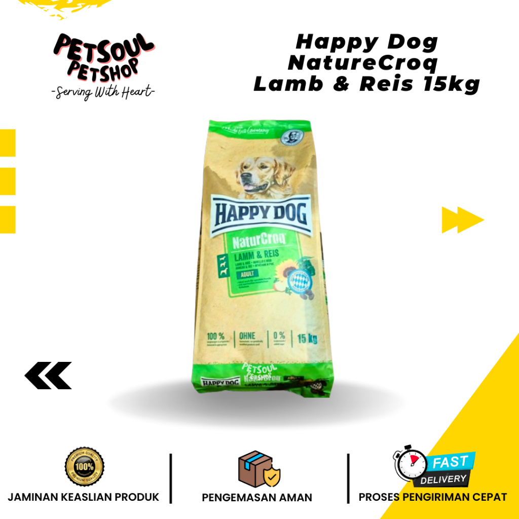 Happy Dog NatureCroq Lamb & Reis 15kg - DogFood Makanan Anjing Nature Croq