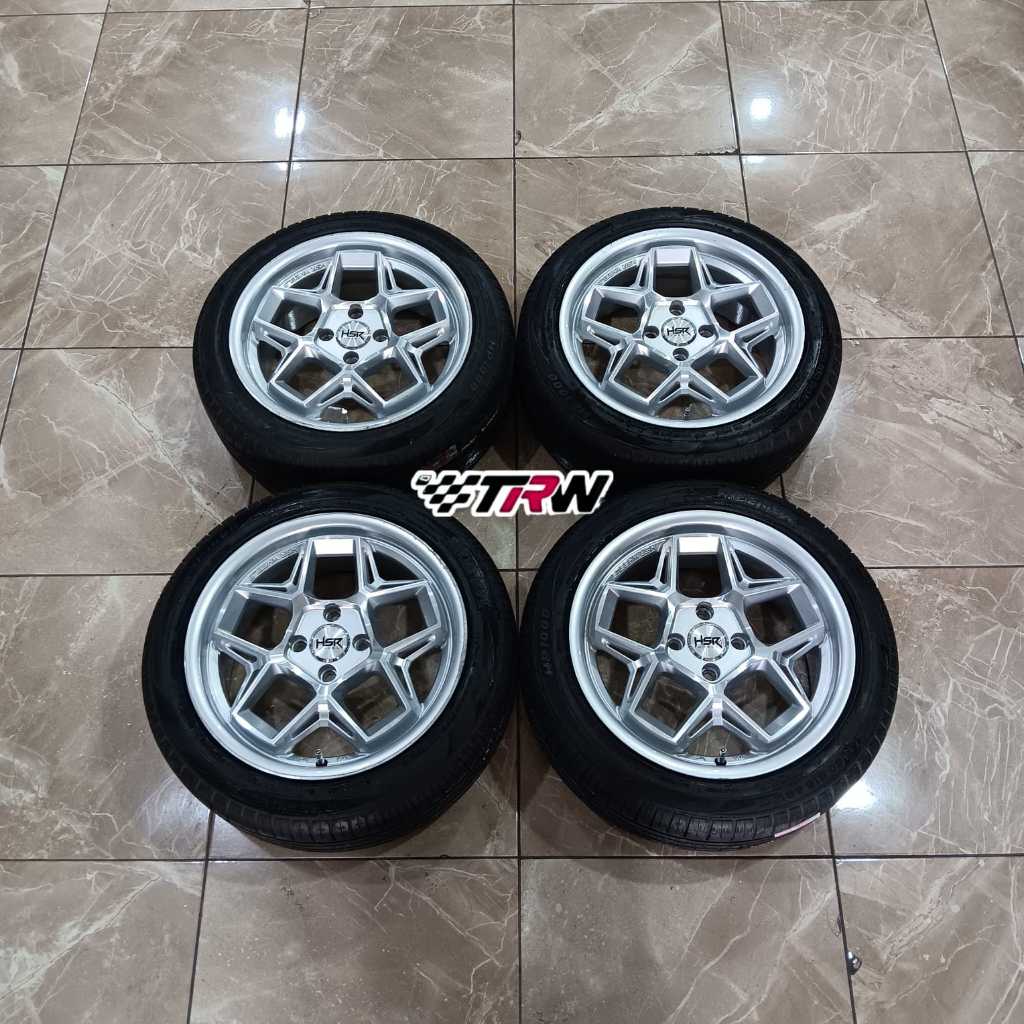 Velg Mobil Racing Bekas Murah HSR Wasile R16 Silver + Ban Mulus
