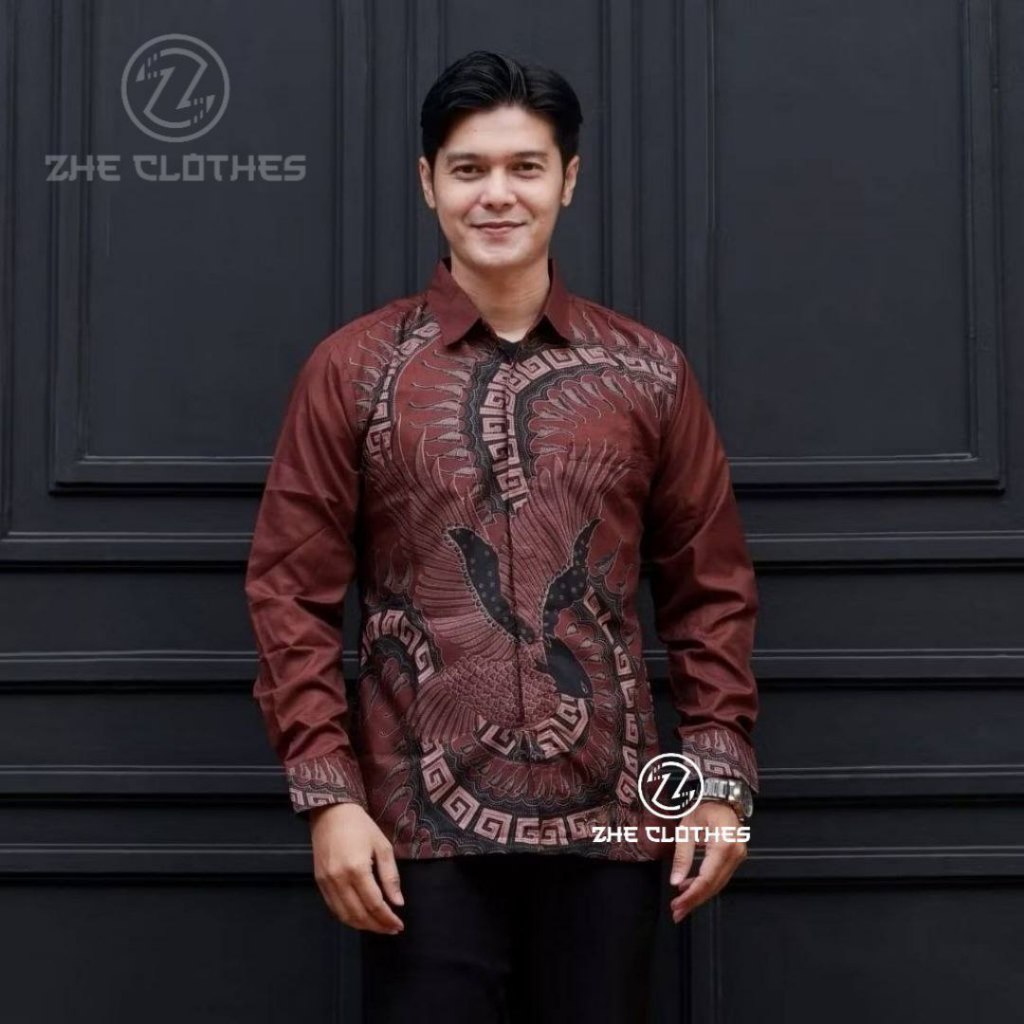 KEMEJA BATIK PRIA MOTIF GAGAK MAHOGANY KEMEJA TERLARIS KEMEJA TRENDING