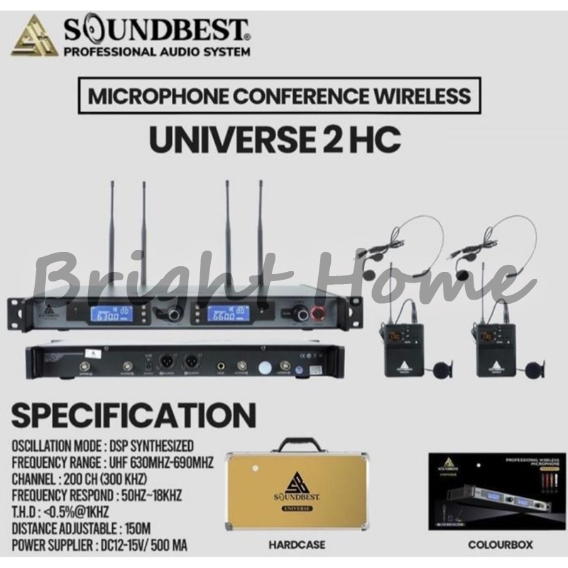 SOUNDBEST UNIVERSE 2 HC Mic Wireless Microphone Jepit Bando Clip On
