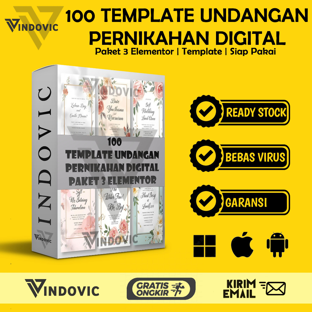 [T0405] 100 TEMPLATE UNDANGAN PERNIKAHAN DIGITAL PAKET 3 ELEMENTOR