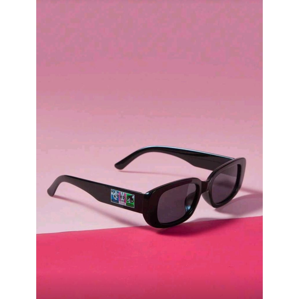 THE POWERPUFF GIRLS X SHEIN Blossom, Bubbles, Buttercup Printed Black Fashion Glasses