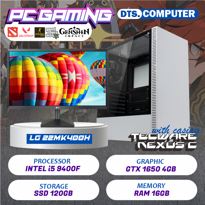 PC Gaming | i5 9400F + GTX 1650 | RAM 16GB | FULL SET + MONITOR