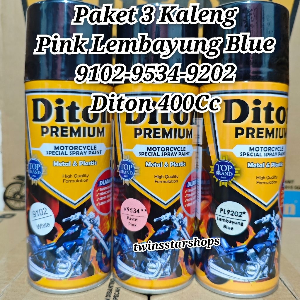Pilok Pylox Cat Diton Premium Paket 3 Kaleng Pink Lembayung Blue 9202 Pastel 9534 Putih White 9102 E