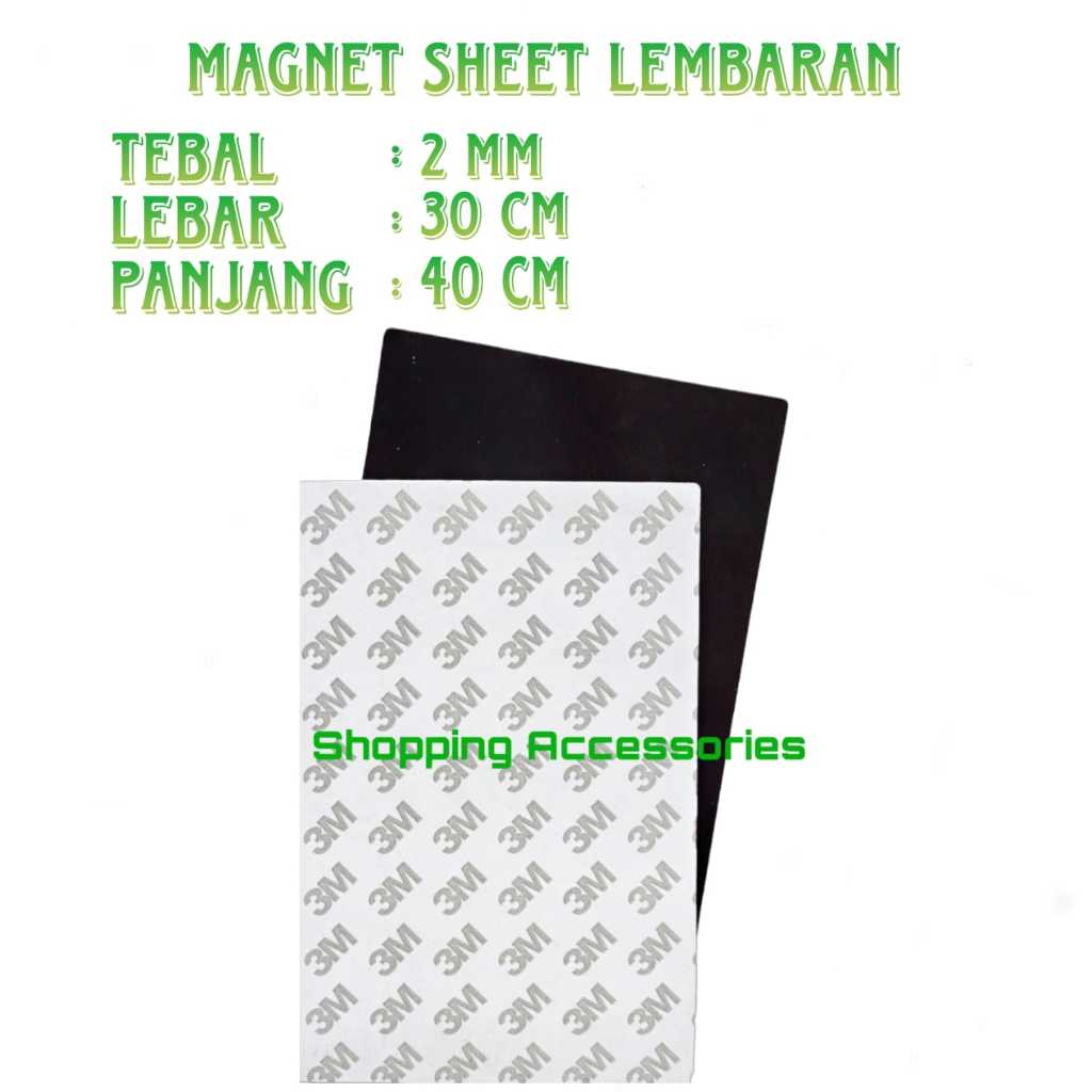 Magnet Sheet Lembaran / Magnet Strip Lembaran Hiasan Kulkas Ukuran 30cmx40cm Tebal 2mm