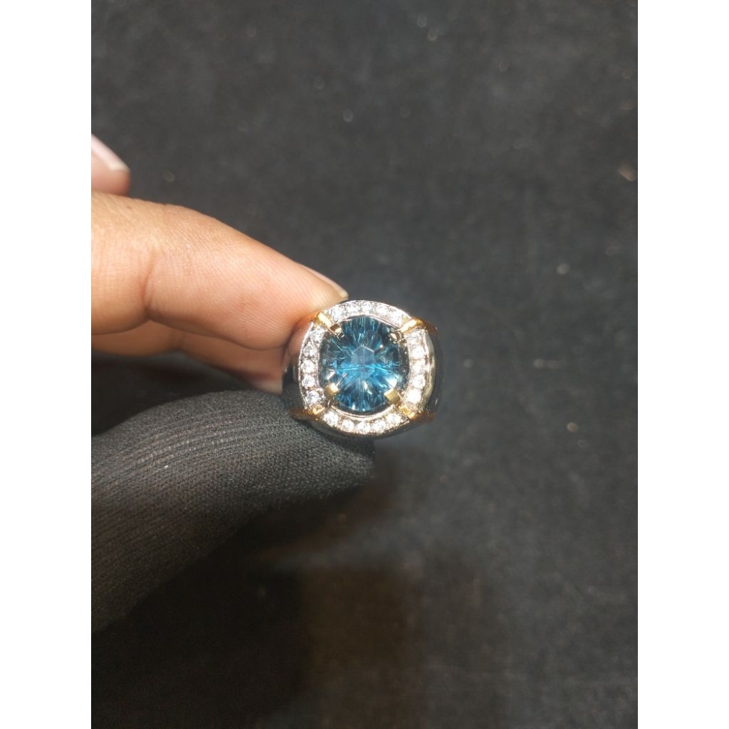 Blue Topaz London | Origin Brazil | Ring Kuningan Sari