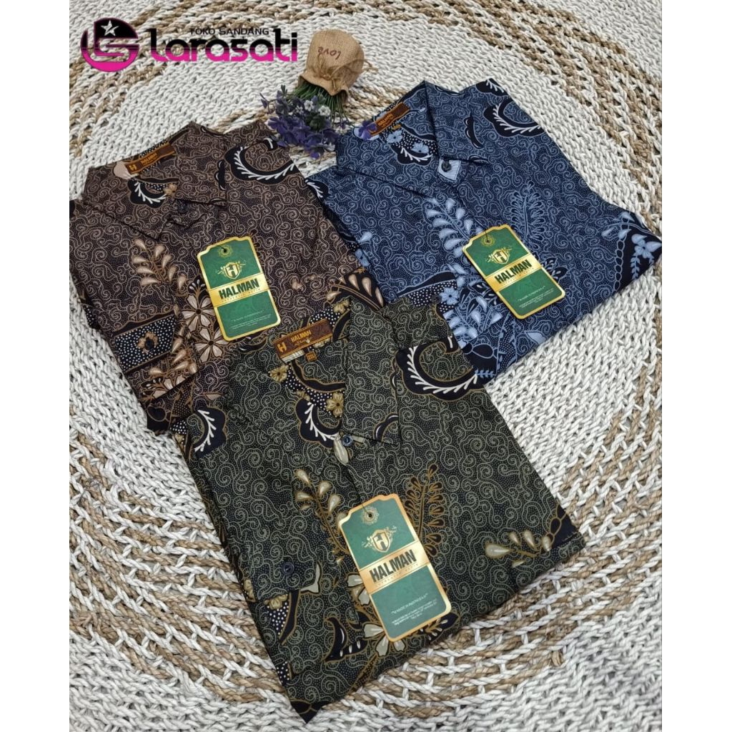 Kemeja batik jumbo Halman/kemeja batik lengan panjang jumbo/kemeja batik kekinian/