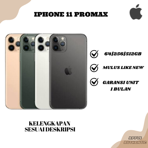 IPHONE 11 PROMAX second normal minus 64gb/256gb/512gb original like new bergaransi
