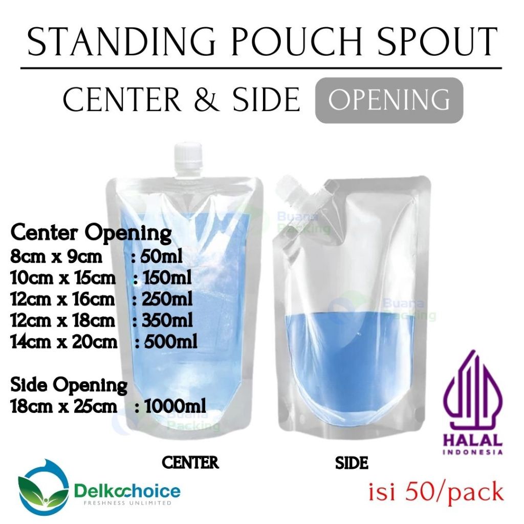DELKOCHOICE KEMASAN PLASTIK STANDING POUCH SPOUT