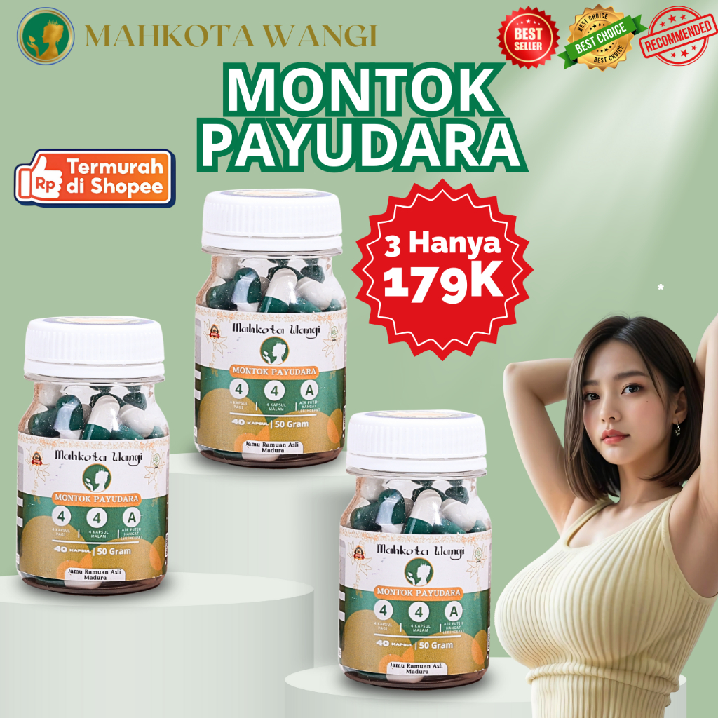 Jamu Pembesar & Pengencang Payudara MAHKOTA WANGI - 3 Botol Montok Alami 179K
