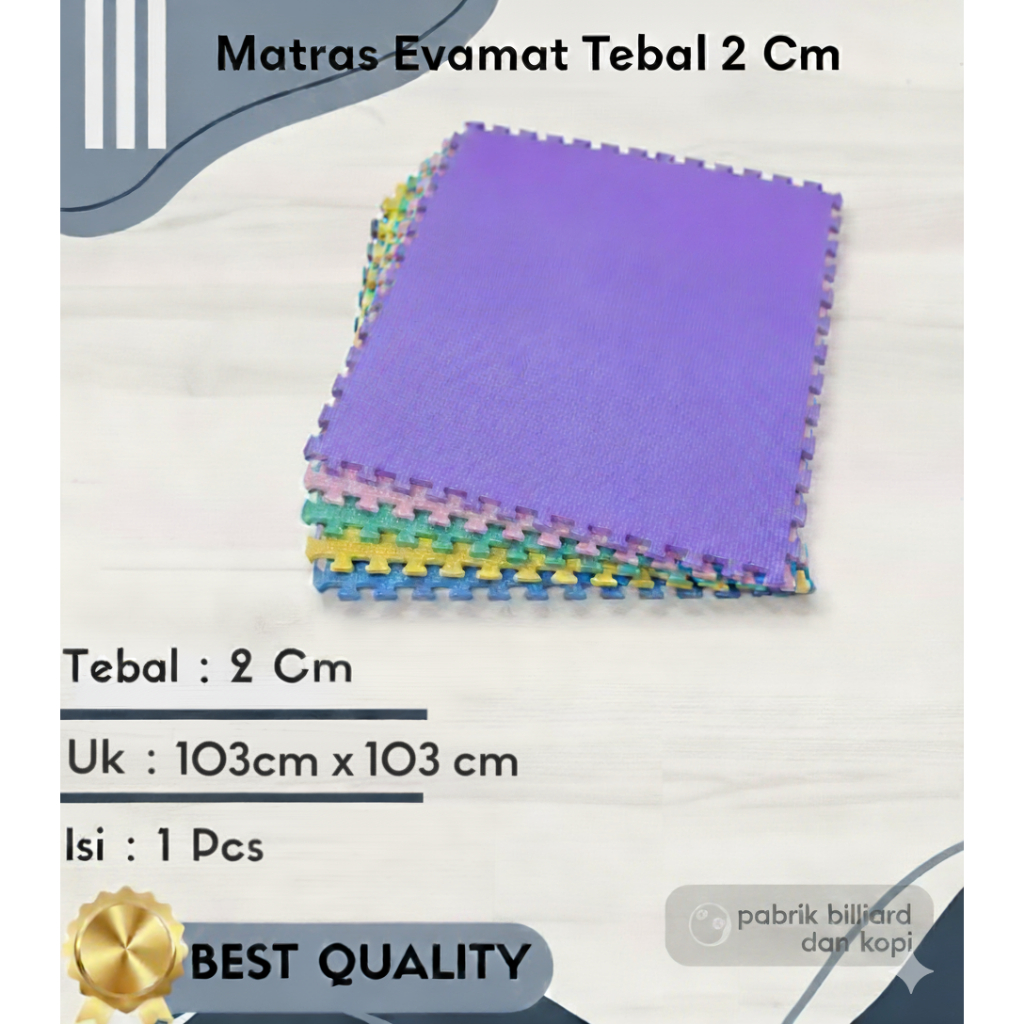 atras Evamat Tebal 2 Cm - Matras Beladiri Taekwondo,Karate Matras Eva Puzzle Beladiri Matras Arena S