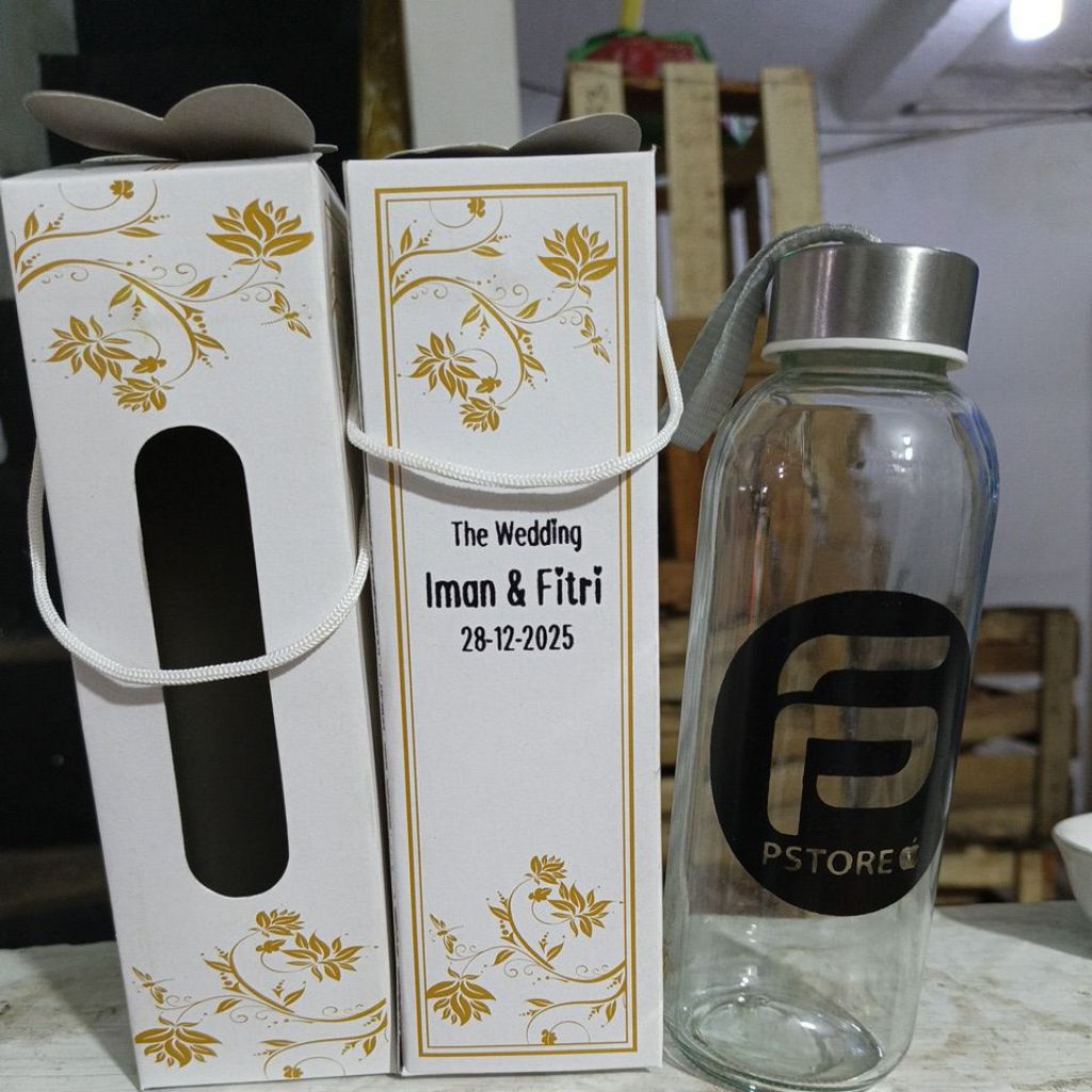 20 PCS PAPER BOX CUSTOM NAMA / BOX BOTOL 420ML / BOX BOTOL KAKTUS / BOX BOTOL BENING