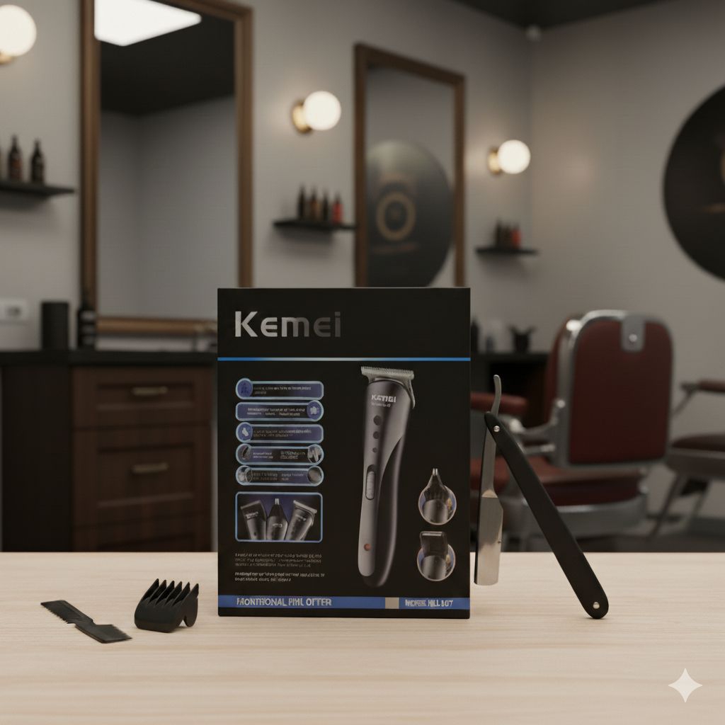 Kemei KM-1407 ALL IN 1 Hair Trimmer & Shaver - Cukur Kumis Jenggot Rambut Praktis Free Pisau