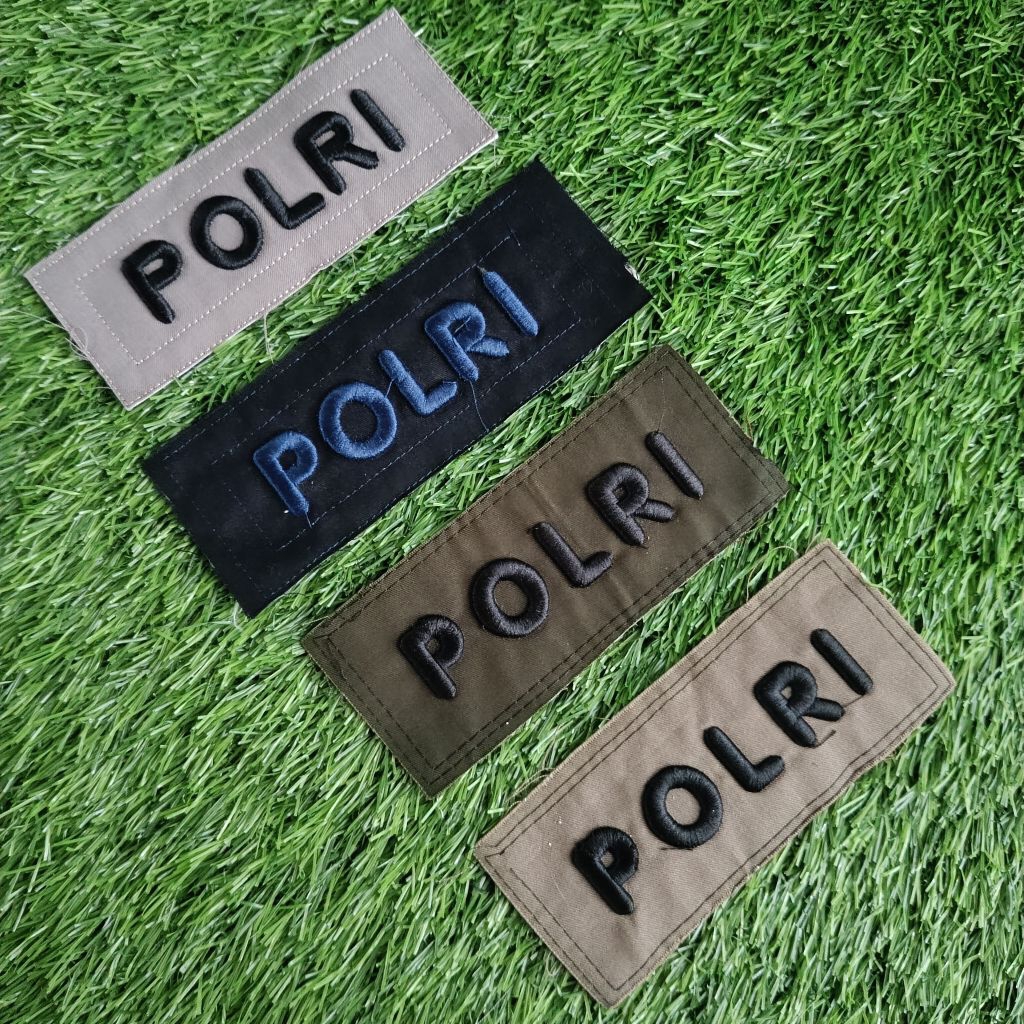 Bet Logo Tulisan Polri Bordir Timbul / Bet Logo Polri