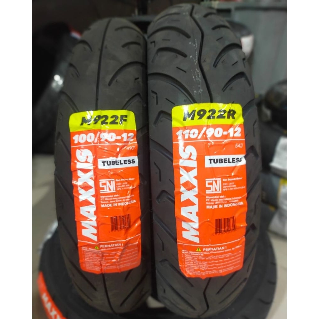 BAN MOTOR MAXXIS M922 F 100/90-12 DAN MAXXIS M922 R 110/90-12 TUBLESS