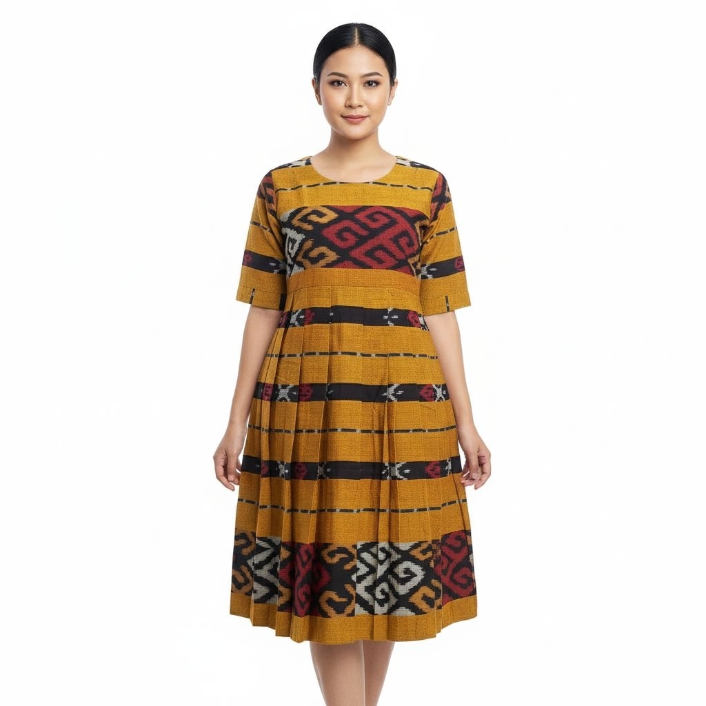 DRESS TENUN ETNIK WANITA MODERN – BAJU ADAT JEPARA TORAJA NTT TERBARU UNTUK KONDANGAN, PESTA, WISUDA