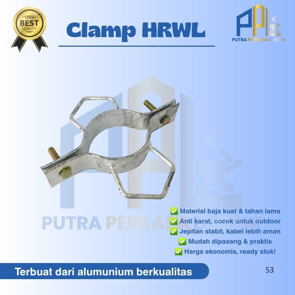 CLAMP KUPING HRWL/CLAMP TIANG FIBER OPTIK/CLAMP HRWL CABANG