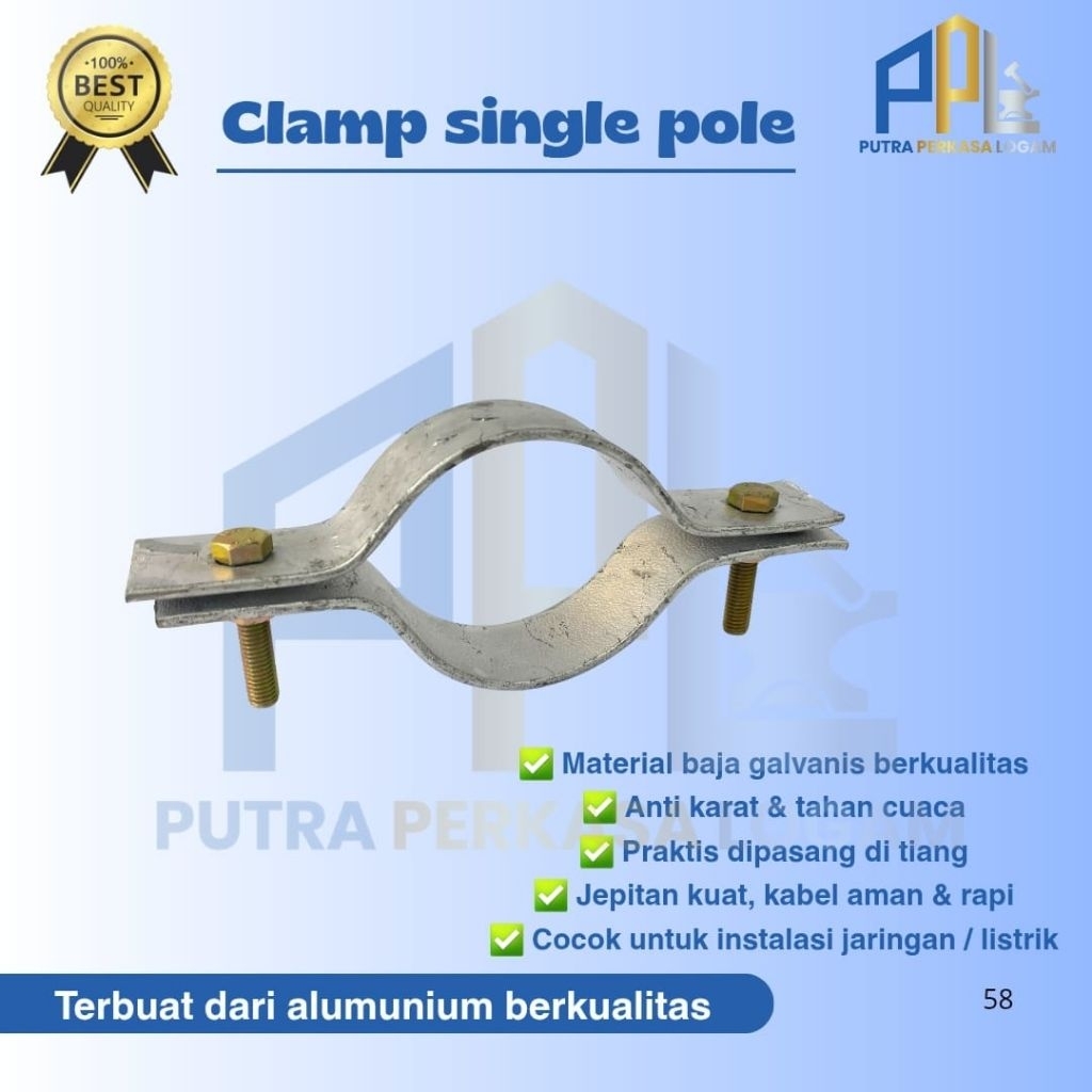 POLE CLAMP SINGLE/CLAMP POLE/CLAMP TIANG FIBER OPTIK