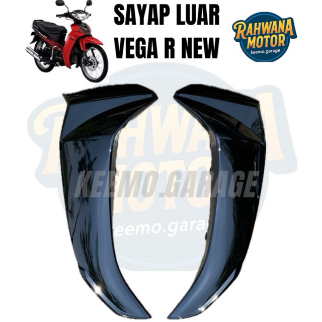 Sayap Luar Kanan Kiri Yamaha Vega R New | Sayap Depan Vega R New Hitam Glossy