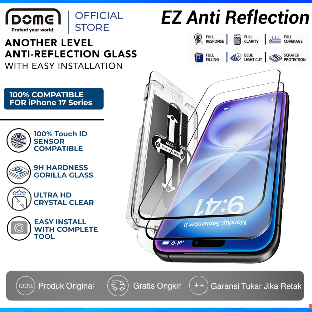 [ANTI REFLECTIVE] Whitestone Dome AR Tempered Glass Compatible For iPhone 17 Pro Max / 17 Pro - Anti