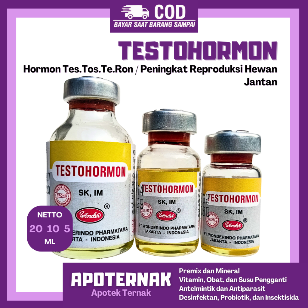 TESTOHORMON 20ML 10ML 5ML - Hormon Tingkatkan Reproduksi Hewan Jantan - Pemacu Birahin Hewan Jantan 