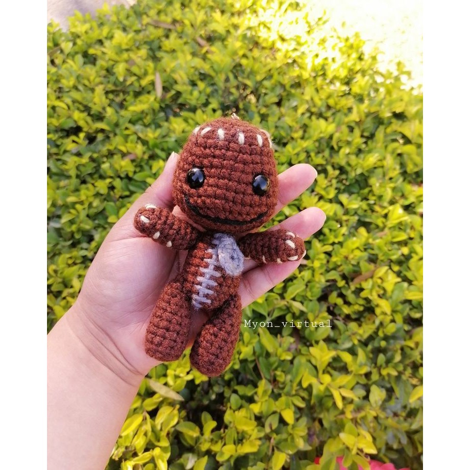 Sackboy amigurumi keychain / Gantungan Sackboy